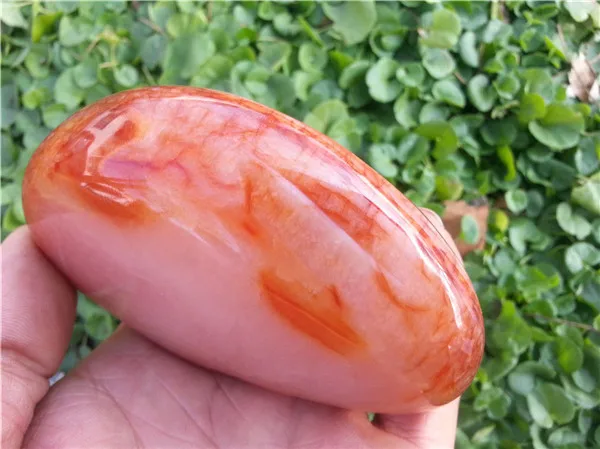 276g с натуральным красным агатом Хрустальная пепельница полированный Мадагаскар YL-J0694