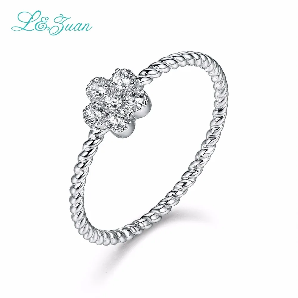L& Zuan 14K золото натуральный сапфир кольца для женщин маленький цветок кольцо хорошее ювелирное изделие модные вечерние аксессуары лучший подарок 0019-3