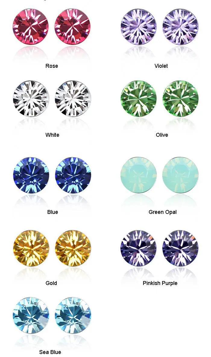 BeBella 5 мм круглые стразы серьги-гвоздики с кристаллами от Swarovski оригинальные модные украшения для женщин подарок для девушек и жены