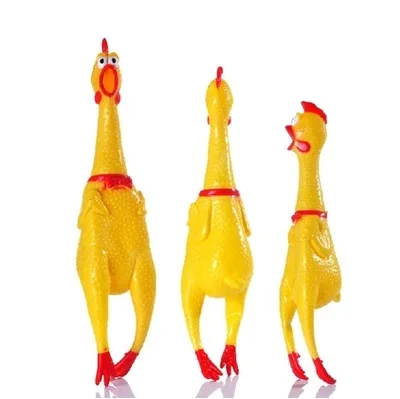 17 см желтый Мини кричащая резиновая курица собака любовь игрушка пищалка Жевательная подарок