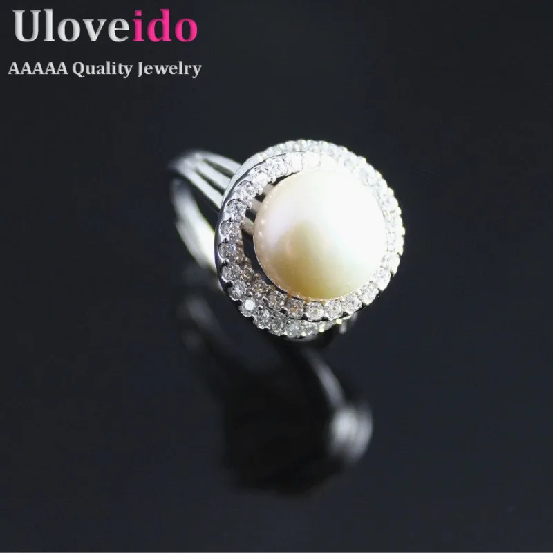 Винтажное белое кольцо с искусственным пресноводным жемчугом серебряное