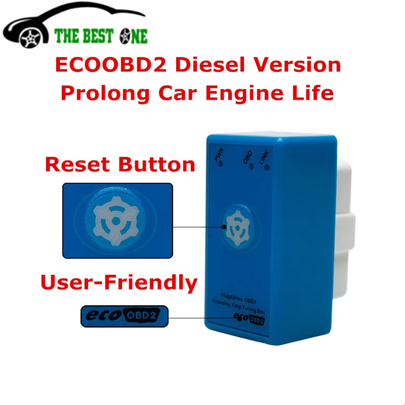 

Power Prog New Brand EcoOBD2 Diesel Car Chip Tuning Box ECO OBD2 Economy Plug & Drive ECU Remap Tool Save Fuel With Reset Button