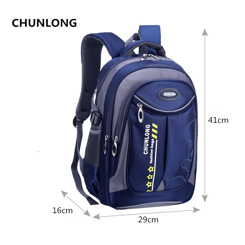 Модные детские школьные ранцы для мальчиков и девочек CHUNLONG подходят для 1-3 класса. Высококачественные нейлоновые Детские рюкзаки mochila - Цвет: blue