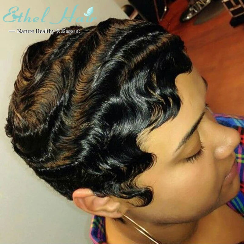Brazilian Short Wavy Virgin Human Hair Wigs for Black Women African American Wig On Sale Free Shipping |