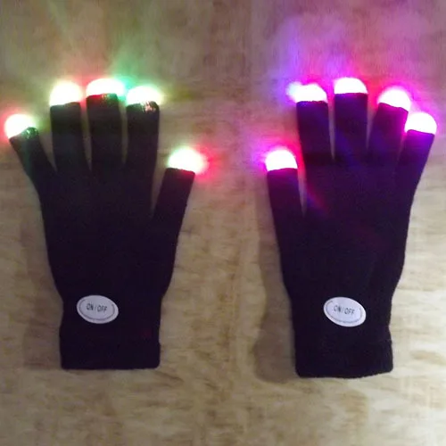 Мигающий светодиодный напальчник перчатки унисекс светильник светящиеся палочки перчатки варежки