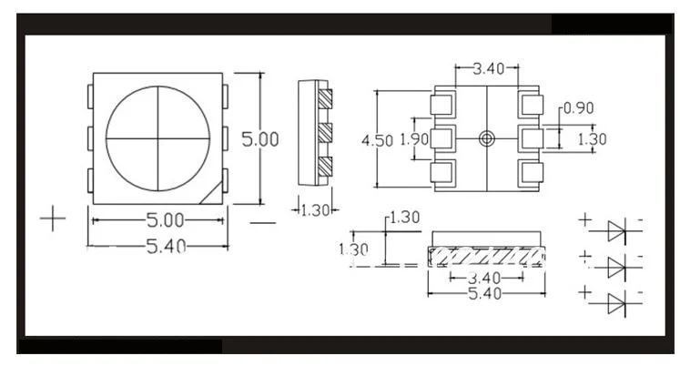 1000 шт./лот супер яркий светодиодный SMD 5050 20-23lm