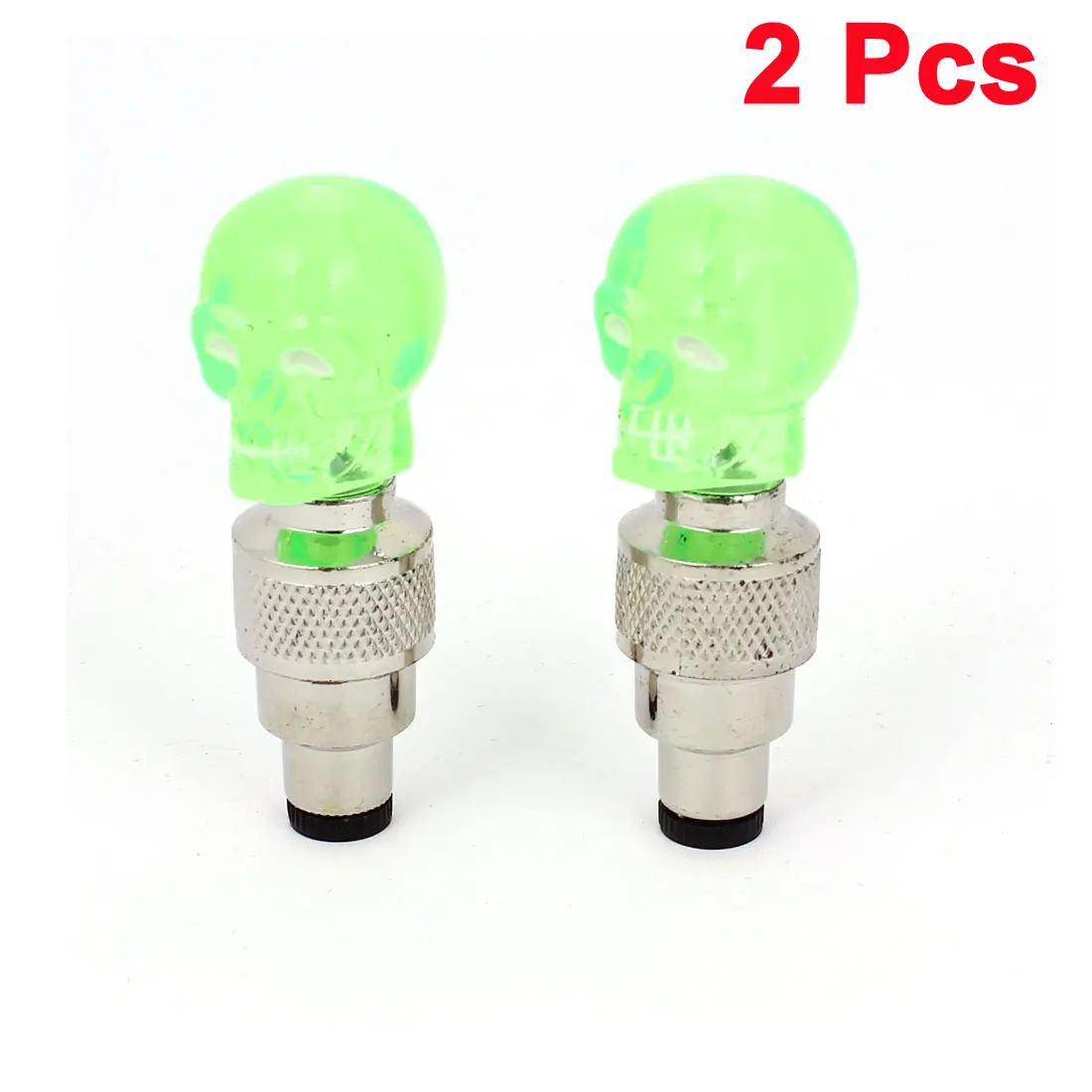 UXCELL Green Led Light Car Wheel Bike Tire Valves Cap Cover Bulb 2 Pcs