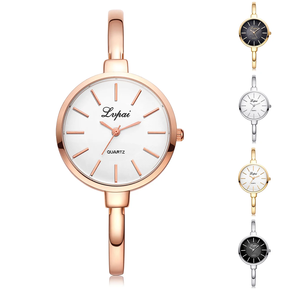 Women Ultra Slim Metal Band Simple Round Big Dial Bracelet Ladies Wrist Watch Giftgift gifts