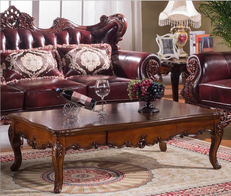 New Product Fashional Classical Solid wood with unique leather sofa 0409-S977B