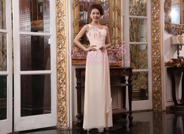 Одно плечо шифон vestido де noiva вечернее платье невесты макси длинные платья для партии подружки невесты платья