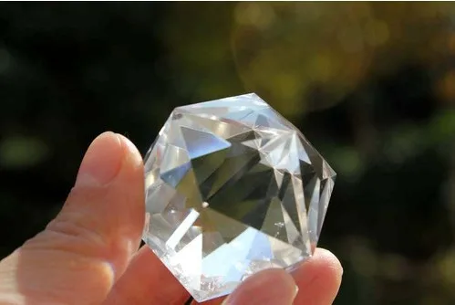 A+++ редкая прозрачная 60 Двусторонняя кварц камень кристалл резьба по дереву 89 г