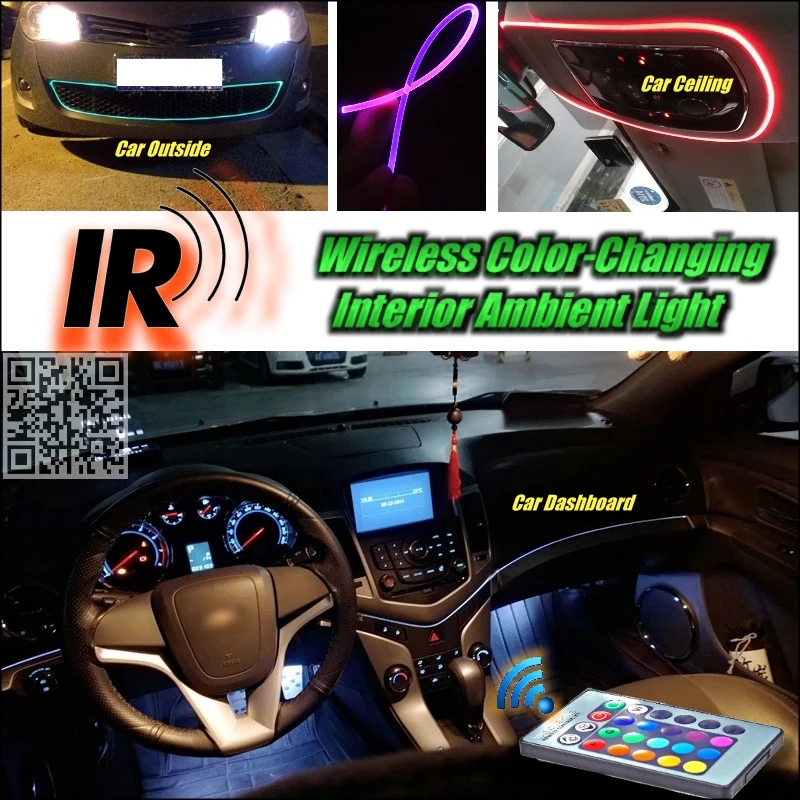 Wireless IR Control Car Interior Ambient 16 Color changing Light DIY