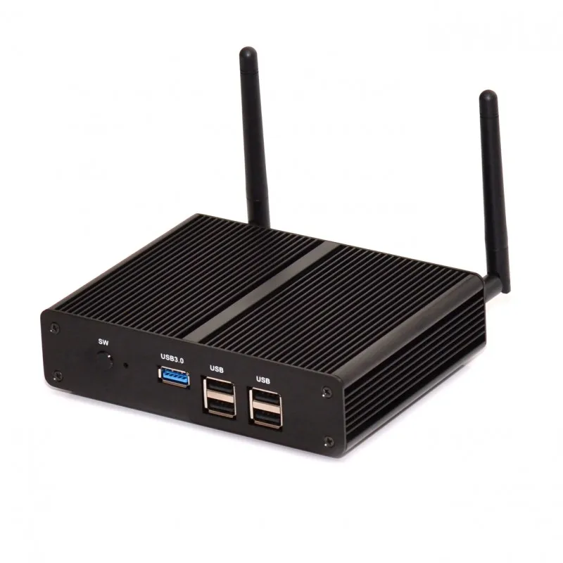 Безвентиляторный мини ПК X86 Windows 10 4 ядра Celeron J1900 промышленных неттоп Ubuntu Android HDMI VGA