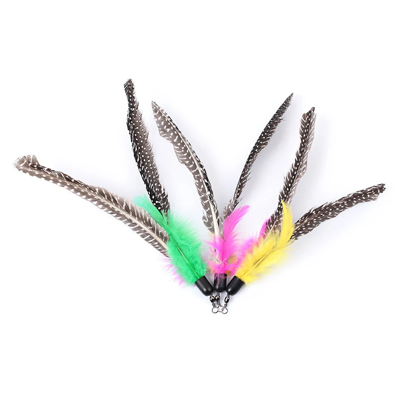 5pcs/lot Feather Refills Cat Toys Replacement Head 20cm Long Feather Cat Teaser(Without Wand - Цвет: Random