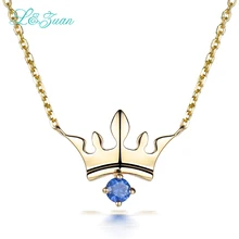 I& Zuan корона кулон ожерелье для женщин 18 K золото натуральный Сапфир ювелирные изделия стерлингового серебра 925 ювелирные изделия для вечерние ювелирные изделия