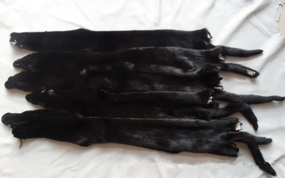 Factory Tanned sable Mink Fur Skin Real Black Mink Furin Fur from Home