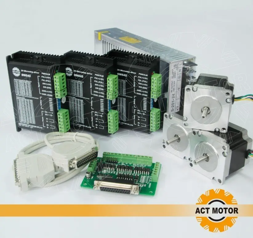 3 оси Nema 23 Шаговые двигатели 178oz-in, 2a, 56 мм ЧПУ мельница Управление 50vdc/4.2a/128 128mric