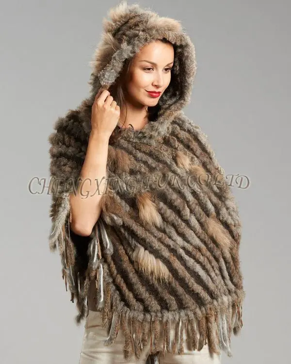 Hooded_Knit_Rabbit_Fur_Pullover_Shawl_with_Raccoon_Fur_Trim_18422 