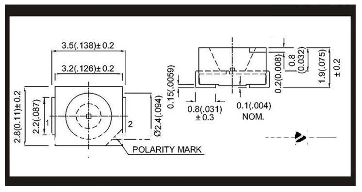 1000 шт./лот супер яркий светодиодный SMD 3528 7-8lm