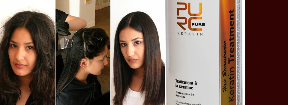 PURC 1000 мл бразильский шоколад Кератиновое лечение 12% формальдегид выпрямление волос продукт и 300 мл Очищающий Шампунь Уход за волосами