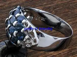 Кольцо с натуральным сапфиром 0.35ct* 19 шт драгоценный камень натуральный настоящий сапфир серебро 925 пробы для мужчин или женщин# C190118012