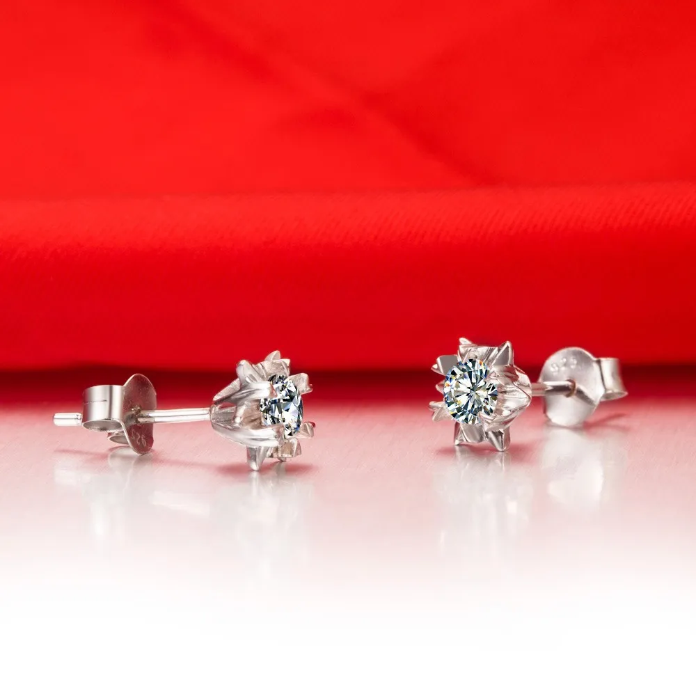 0.6CT/шт романтическая форма снежной хлопья гипоаллергенный тонкий синтетический серьги с бриллиантами шпилька для женщин юбилей подарок на день рождения