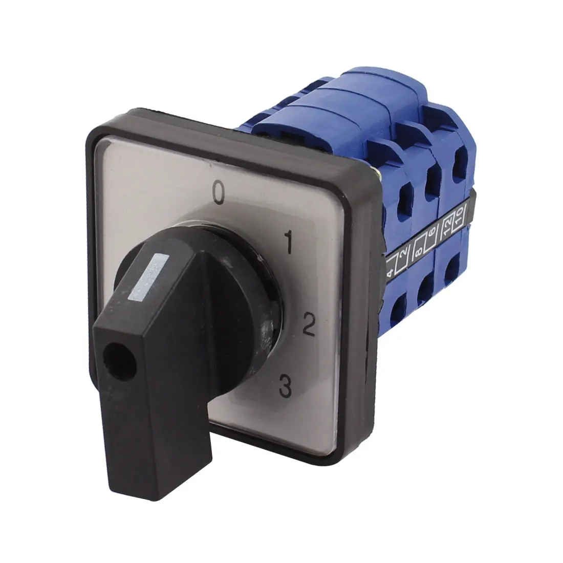 

UXCELL Ui Square Plastic Panel Mount 4-Position 3-Phase 12 Screw Terminals Universal Rotary Cam Select Changeover Switch