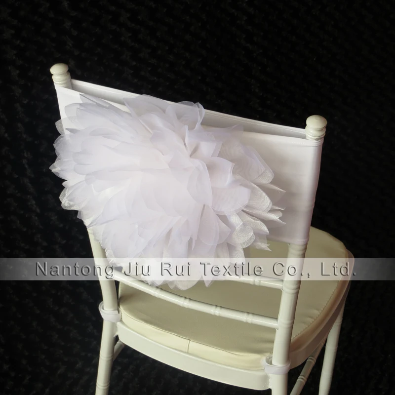 Shipping10pcs белой органзы Цветочная рама стула фигурка скамейки Band для Свадебные украшения вечерние Применение