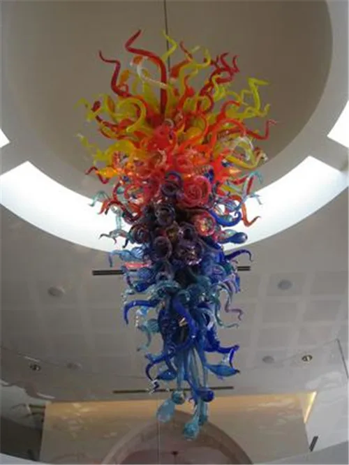 

Wholesale Pretty Crystal 100% Mouth Blown Glass LED Large Spiral Chandelier
