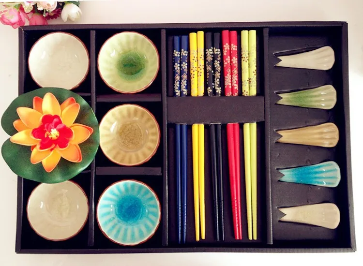 Продаются со скидкой! Креативная японская посуда керамические блюда суши-посуда китайский ветер Суши набор с подарочной коробкой