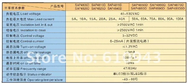 SAP4890D Single phase ssr,ssr,solid state relay,relay,ac ssr