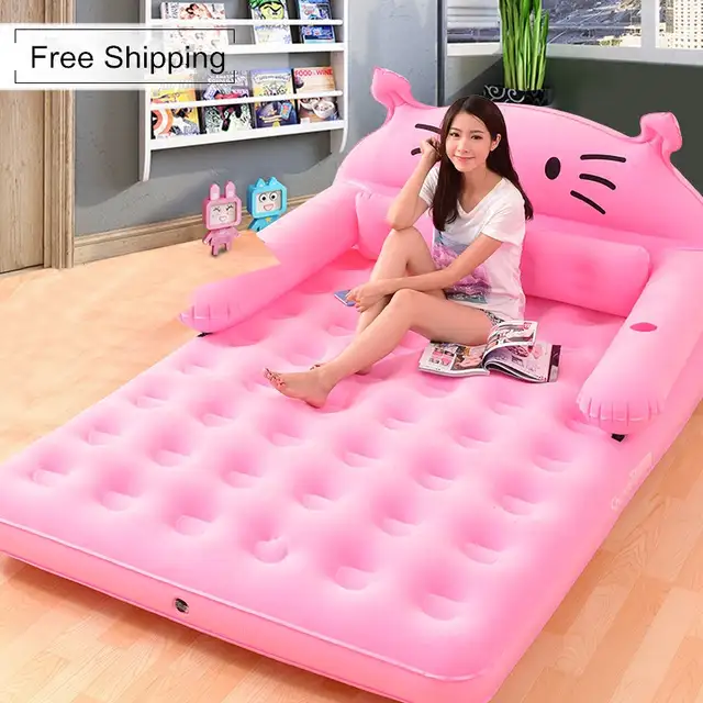 Folding Totoro Cartoon Bed With Backrest Inflatable Mattress Soft Bed With Backrest Inflatable Mattress