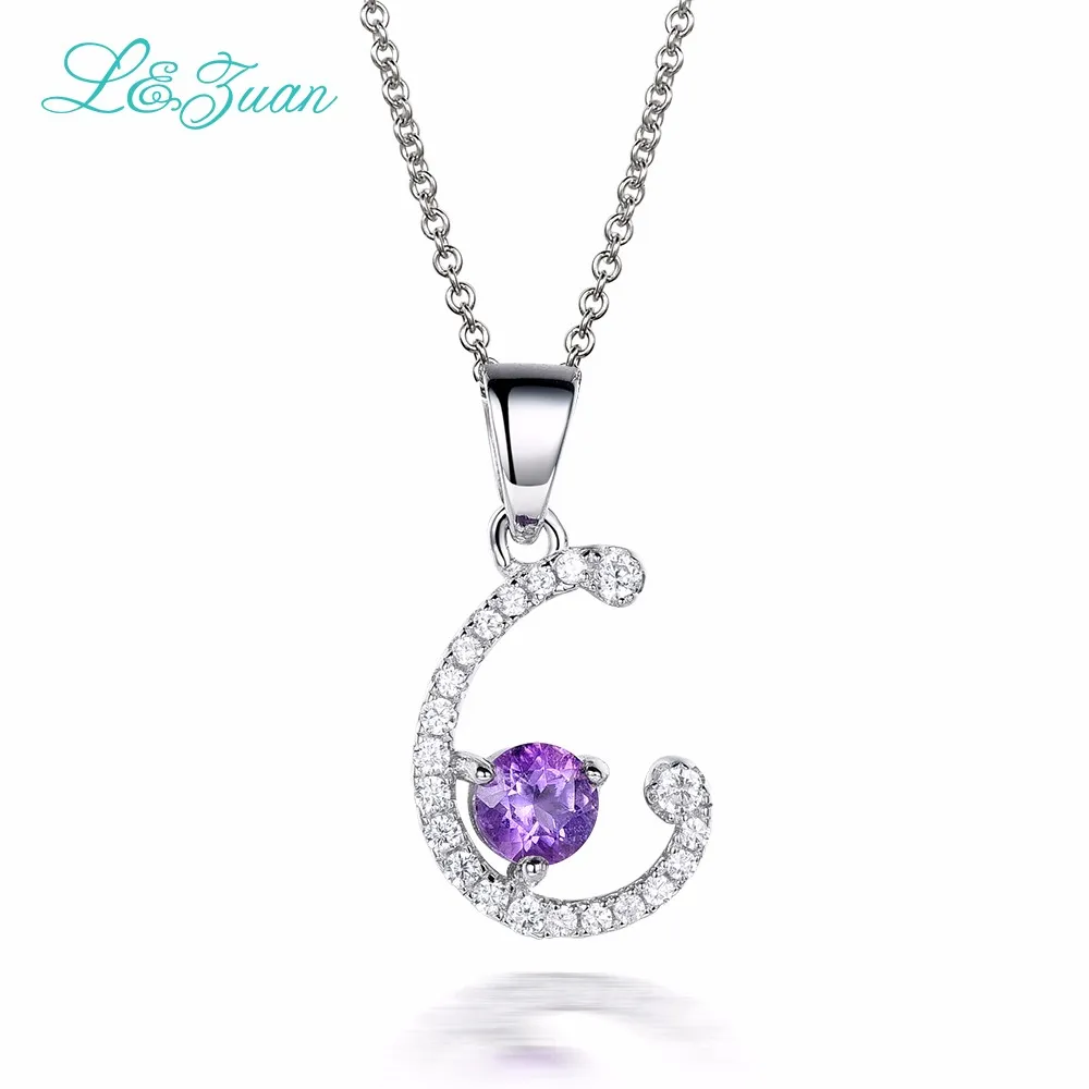 L& zuan "C" Подвеска из стерлингового серебра 925 пробы 0.74ct Подвеска из драгоценных камней модное ожерелье для женщин хорошее ювелирное изделие с серебряной цепочкой подарок