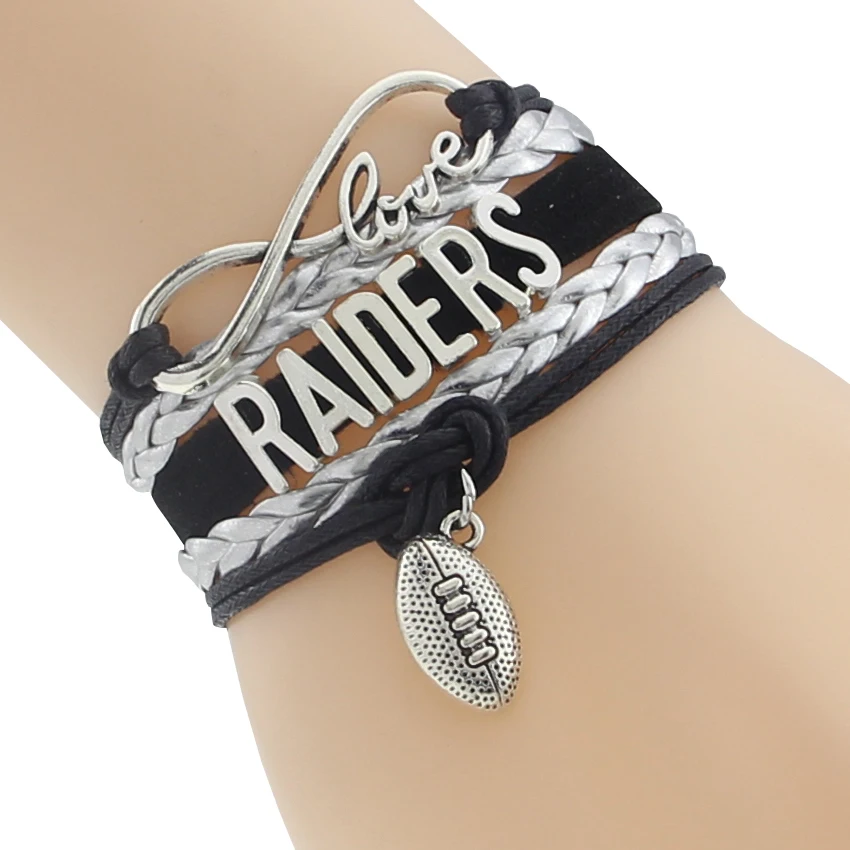 

Infinity Love Raiders Football Team Bangles Customize Oakland Sport wristband friendship Bangles