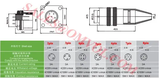 5pin разъем, M12mm