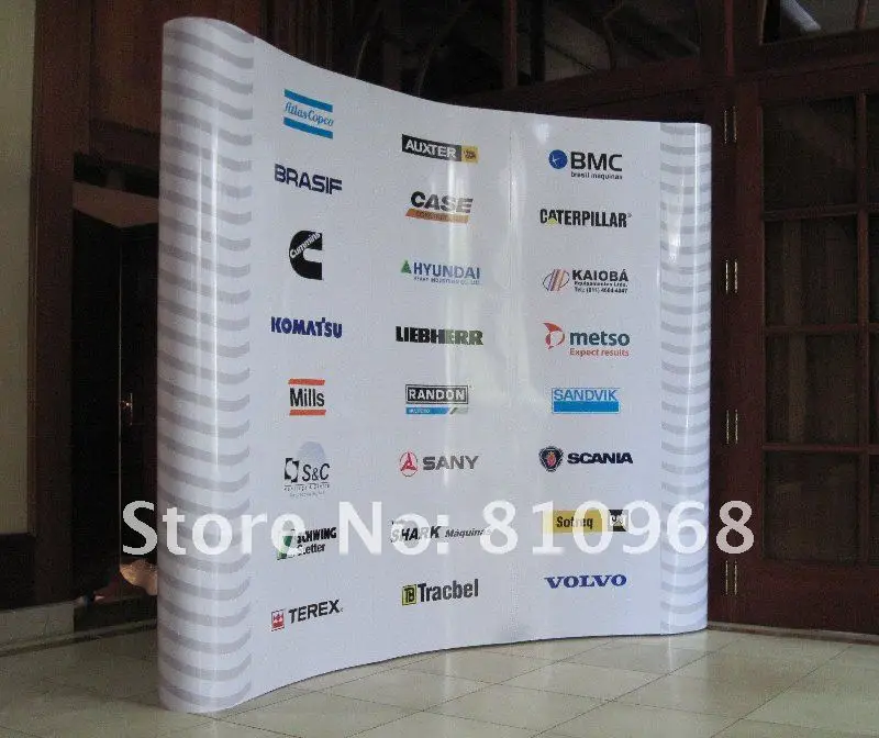 Прямые pop-up display баннер, напечатан логотип на ткани