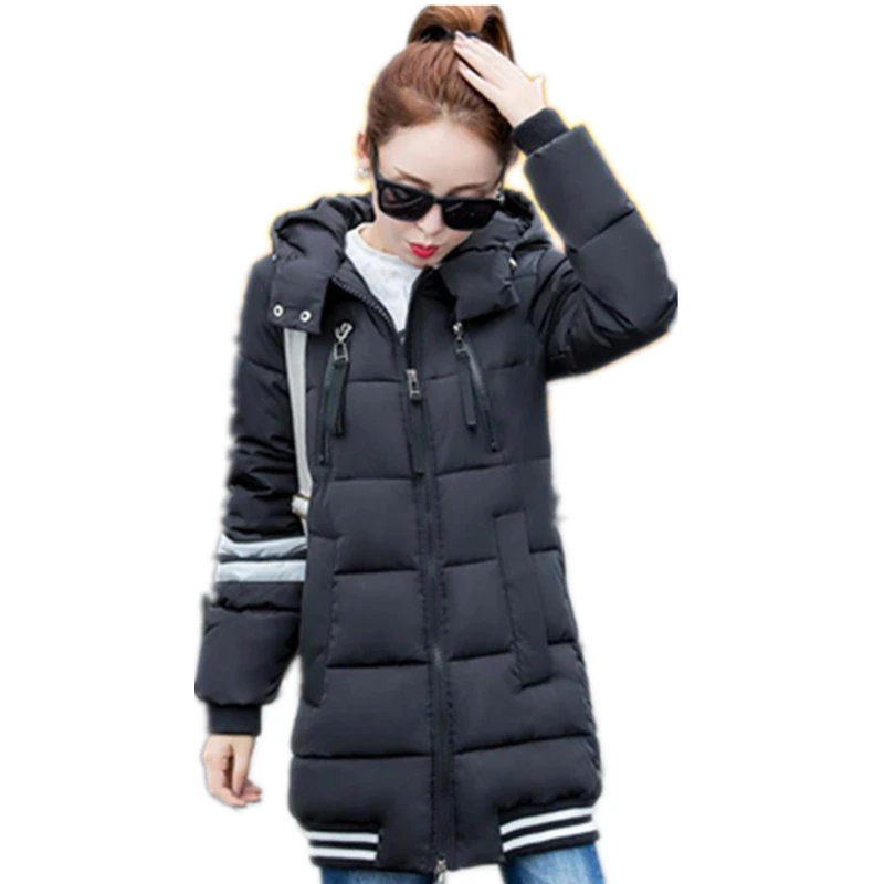 

2017 New Winter Jackets and Coats Silm Women Down Coat Middle-Long Thicken Down Jacket Women Hooded Winter Park Women CM377