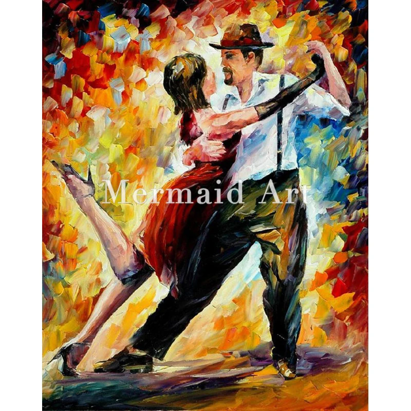 

Hand Painted Tango In Red Oil Painting On Canvas For Abstract Thick Palette Knife Painting Living Room Decor Artwork Fine Art