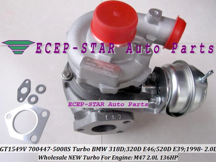 - GT1549V 700447-5008S 700447 11652248901 Turbo Turbocharger Fit For BMW 318D 320D E46 520D E39 1998- Engine M47 2.0L 136HP (9)