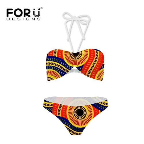 Aliexpress.com : Buy FORUDESIGNS Summer African Nation Print Bikinis ...