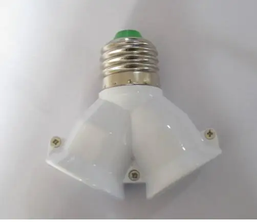 

base E27 to 2 E27 lamp Holder Converter Socket Conversion Bulb Base 2E27 Y Shape Splitter Adapter branch e27 Trident e27 base
