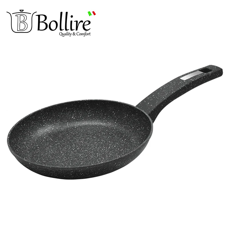 BR-1005 Сковорода Bollire VENEZIA 20 см, Кованый алюминий, Технология дна FULL INDUCTION BOTTOM, Подходит для всех видов плит, включая индукционные, Ручка бакелит с покрытием SOFT TOUCH и металлической вставкой