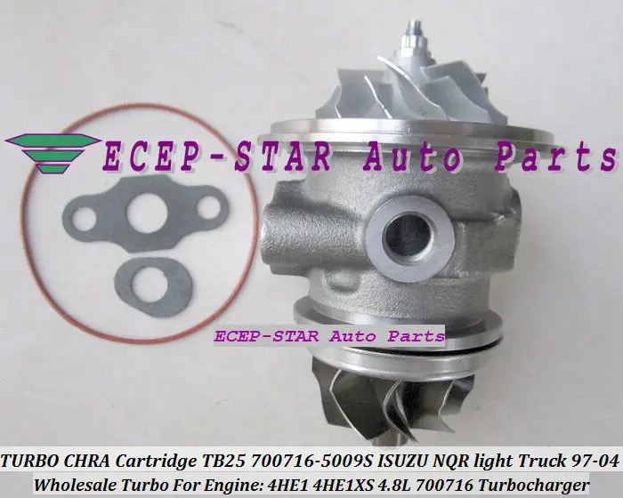 turbocharger cartridge Turbo CHRA core TURBO CHRA Cartridge Of GT25 TB2560S 700716-5009S ISUZU NQR light Truck 4.8L 1997-04  4HE1 4HE1XS 4.8L 700716 Turbocharger