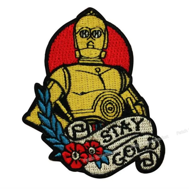 C3po c3-po вентилятора остаться золото корабль Star Wars патч ТВ фильм анимированные костюм вышитые эмблемы панк аппликация клеевая заплатка