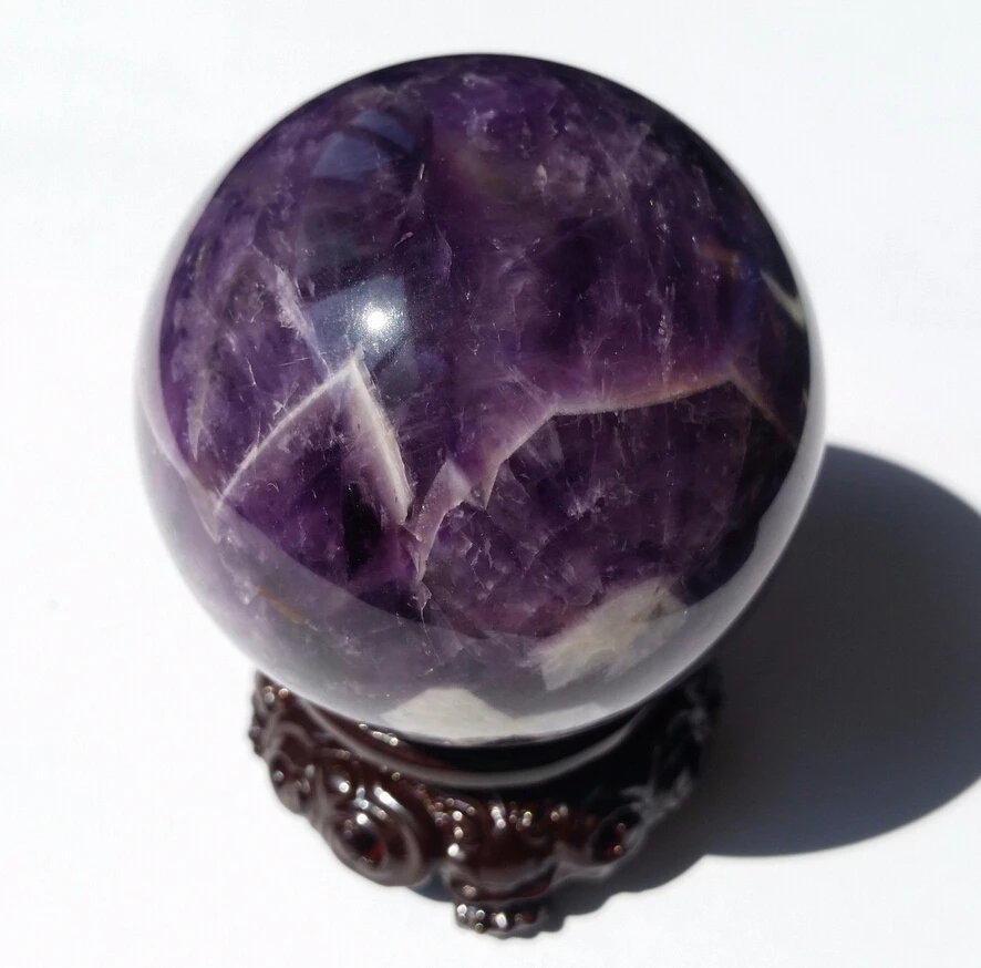 60 мм 390 г натуральные кристаллы аметиста насадка шар Orb камень/Подставка