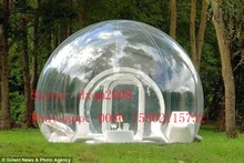 Customized Outdoor Single Tunnel Inflatable Bubble Tent Family Camping Backyard Transparent