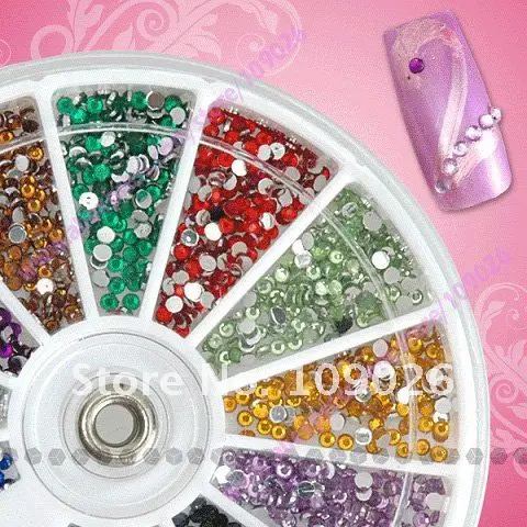 5 шт. 12 Mix Цвет различные стили Дизайн ногтей Аксессуары glitterrhinestones Самоцветы
