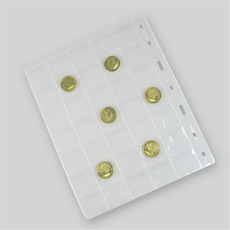 10 Sheets PVC Coin Album Coins Holders Collection Book 35 Pockets