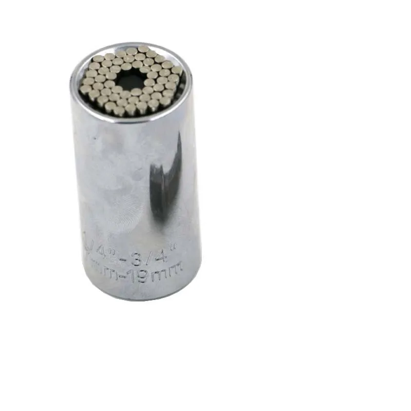 1pc Silver Универсальный динамометрический ключ набор головка ключ втулка гнездо 7-19 мм трещотка гаечный ключ мощность дрель наборы волшебный захват втулка ручные инструменты - Цвет: 1pc Silver