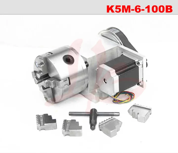

hollow shaft 4 Jaw 100mm chuck CNC 4th rotary Axis CNC dividing head